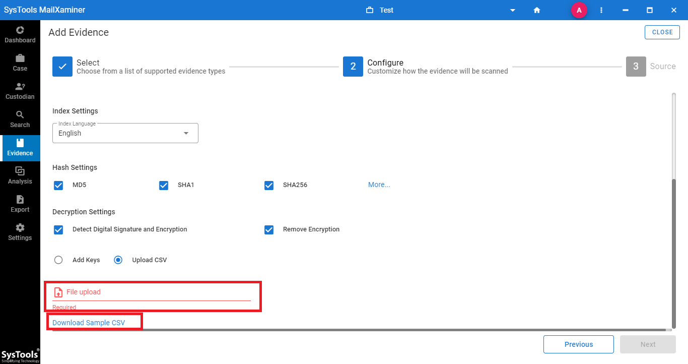 upload csv