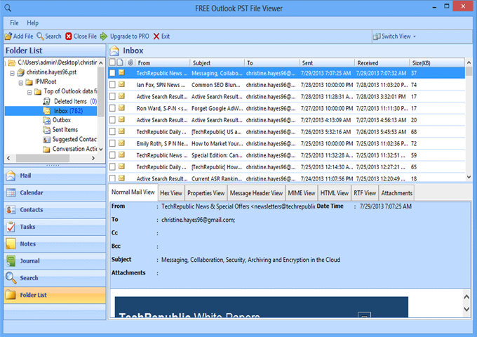 Outlook PST Viewer – Open, View & Read MS Outlook PST File